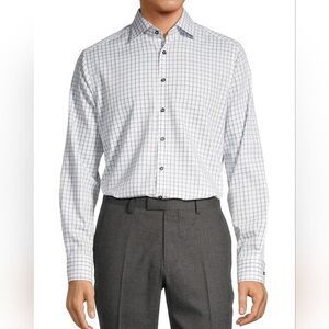 Size Medium Denver Hayes‎ Never Iron Modern Fit Long Sleeve Collared Button Down